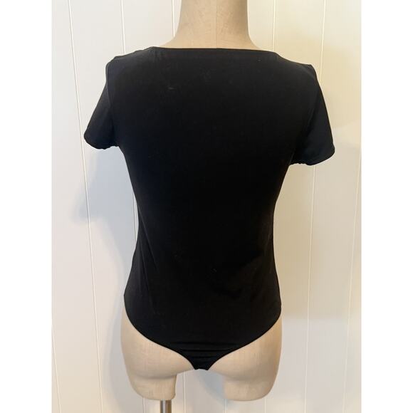 Aeropostale Bodysuit Womens Large Black Seriously Soft Scoop Neck Stretch Smooth - Picture 4 of 8